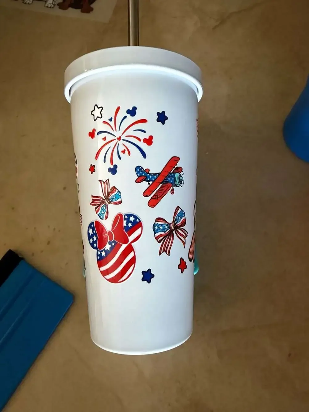 Disney Americana Mickey Mouse Patriotic Travel Tumbler